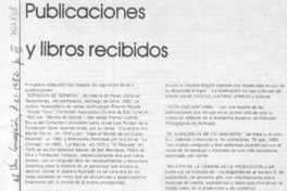 Publicaciones y libros recibidos.