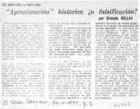 "Aproximación" histórica ¿o falsificación?