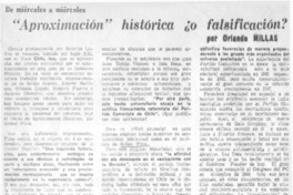 "Aproximación" histórica ¿o falsificación?
