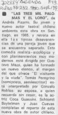 "Las Tres mil palomas y el loro".