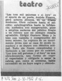 "Las tres mil palomas y el loro".