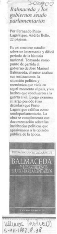 Balmaceda y los gobiernos seudo parlamentarios.