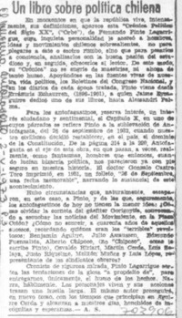 Un libro sobre política chilena
