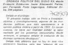 Crónica política del siglo XX.