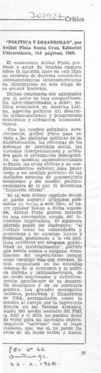 Política y desarrollo.