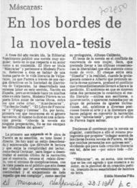 En los bordes de la novela-tesis