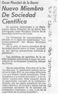 Nuevo miembro de sociedad científica.