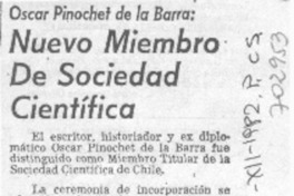 Nuevo miembro de sociedad científica.