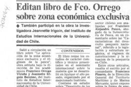 Editan libro de Fco. Orrego sobre zona económica exclusiva.