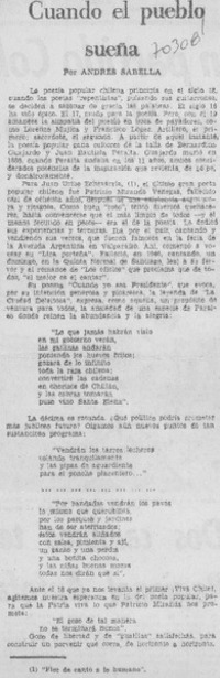 Cuando el pueblo sueña