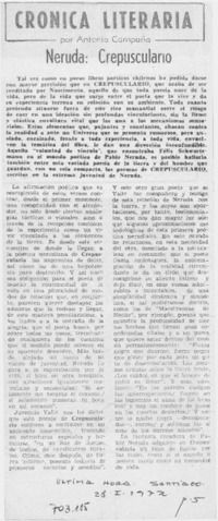 Neruda: Crepusculario