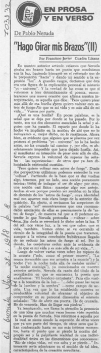 Hago girar mis brazos" (II)