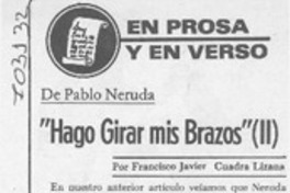 Hago girar mis brazos" (II)