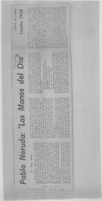 Pablo Neruda, "las manos del día"