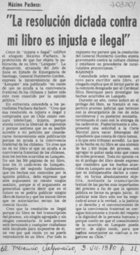 "La Resolución dictada contra mi libro es injusta e ilegal".