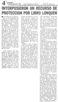 Interpusieron un recurso de protección por libro Lonquén.