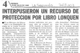 Interpusieron un recurso de protección por libro Lonquén.