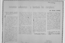 Miranda Sallorenzo, "Y también los cómplices"