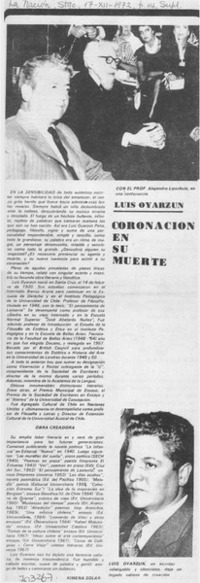 Coronación en su muerte