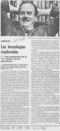 Las tecnologías exploradas