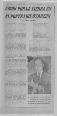 Amor por la tierra en el poeta Luis Oyarzún