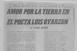 Amor por la tierra en el poeta Luis Oyarzún