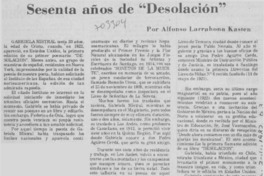 Sesenta años de "Desolación"