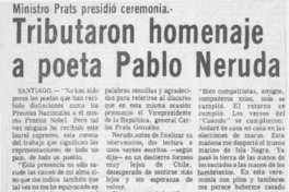 Tributaron homenaje a poeta Pablo Neruda.