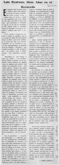 Luis Oyarzún, siete años en el recuerdo