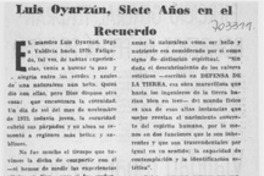 Luis Oyarzún, siete años en el recuerdo
