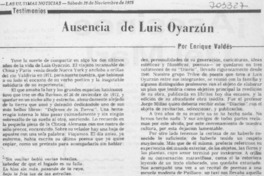 Ausencia de Luis Oyarzún