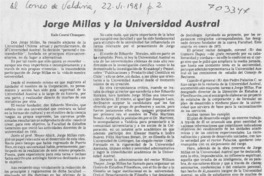 Jorge Millas y la Universidad Austral