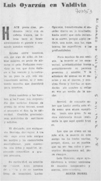 Luis Oyarzún en Valdivia