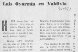 Luis Oyarzún en Valdivia