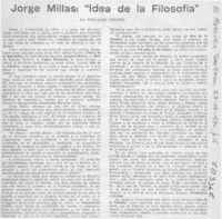 Jorge Millas, "Idea de la filosofía"