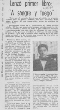 Lanzó primer libro: "A sangre y fuego".