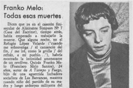 Franko Melo: todas esas muertes.