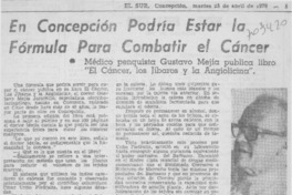 En Concepción podría estar la fórmula para combatir el cáncer.