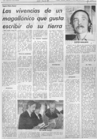 Las vivencias de un magallánico que gusta escribir de su tierra.