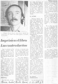 Imprimen el libro Los cuatro dueños.