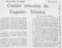 Cuatro rescates de Eugenio Mimica