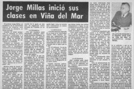 Jorge Millas inició sus clases en Viña del Mar: [entrevista]