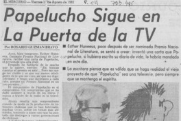 Papelucho sigue en la puerta de la TV