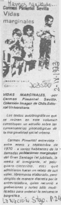 Vidas marginales.