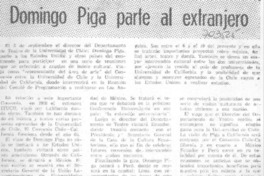 Domingo Piga parte al extranjero.