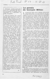 La poesía de Gonzalo Millán