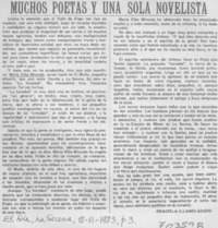 Muchos poetas y una sola novelista
