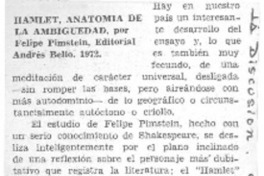 Hamlet, anatomía de la ambigüedad.