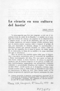 La ciencia en una cultura del hastío"