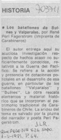 Los batallones de Bulnes y Valparaíso